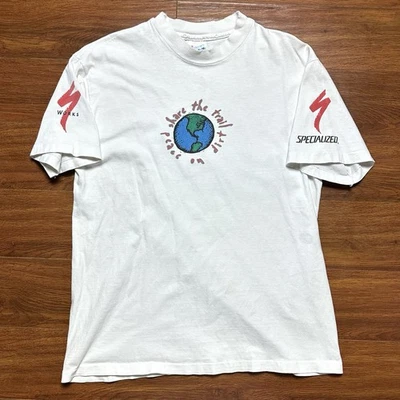 Camiseta De Colección Specialized Works M Peace Share The Trail S/S Camiseta de Ciclismo EE. UU. 90s Foto 1 de 4