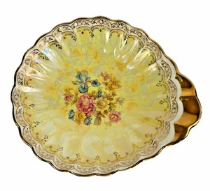 Plato festoneado floral vintage Priscilla Lusterware detalle oro 24K Grandmacore - Imagen 1 de 8
