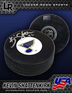 KEVIN SHATTENKIRK SIGNED ST. LOUIS BLUES PUCK W/COA  - Picture 1 of 2