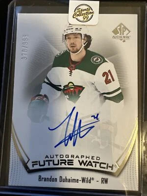 2021-22 SP Authentic #181 Brandon Duhaime Future Watch Auto Rookie #370/999 - Image 1 of 2