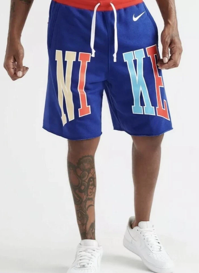 Nike Ck0148 455 Mens Sz L Sportswear Americana Swoosh RWB Shorts Blue