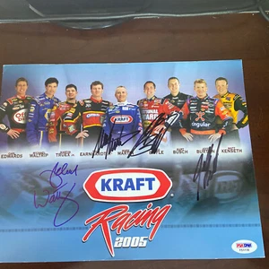 2005 Multi Signed NASCAR Hero Card -Michael Waltrip,Mark Martin, Jeff Burton,PSA - Picture 1 of 2