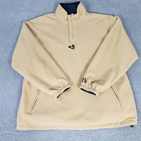 VINTAGE St Louis Rams Jacket Adult 2XL Blue Yellow Reversible Mens XXL Pullover Cover