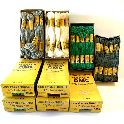 Lot 9 DMC FLORALIA 100% Wool Needlepoint Thread 5 Meter Skeins - Image 1 of 4
