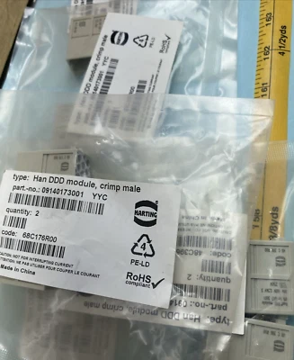 Lot of 20 Pieces) Harting 09140173001 , Han DDD Module, Crimp Male - Image 1 of 4