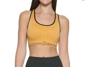 Calvin Klein Performance Women's Medium-Impact Bra, Golden, Size XSmall - Picture 1 of 5
