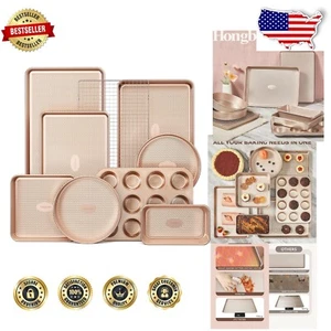 Versátil juego de utensilios para hornear antiadherentes de 9 piezas con acero al carbono resistente para todas las necesidades - Imagen 1 de 11