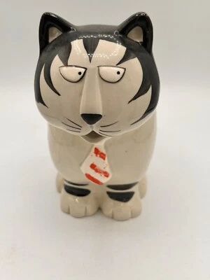 Jarra de colección Takahashi de San Francisco Tom Cat crema atigrada pintada a mano Foto 1 de 4