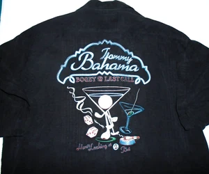 Tommy Bahama Men’s M 100% Silk Shirt Textured Bogey & Last Call Embordered - Picture 1 of 5