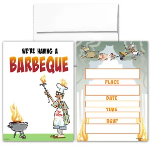 Funny BBQ Party Invitations - 25 Barbeque Invites with Envelopes - 15304 - Picture 1 of 4