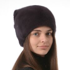 Women Fur Hat Kubanka 100% Real Luxury Fur Mink Winter Solid Style Mink Fur Hat