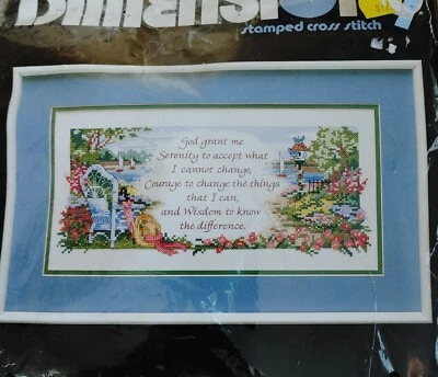 Kit de punto de cruz estampado dimensiones vintage God Grant Me Serenity #3118 1991  Foto 1 de 4