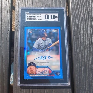 2023 Topps Chrome Update Blue Refractor Michael Busch /150 SCG 10 AUTO 10 PSA - Bild 1 von 3