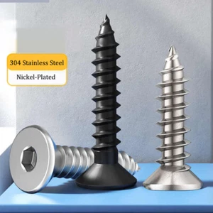 Self Tapping A2 Stainless Steel Flat Pan Countersunk Screws Allen Hexagon Bolts - Picture 1 of 12