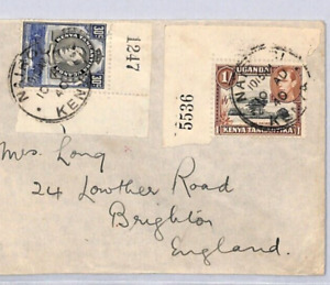 KENYA KUT Air Mail KGVI CORNER MARGINALS Cover 1940 Nairobi GB Brighton ZN94