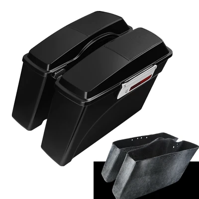 Glossy Hard Saddle Bags Speaker Lid Latch Fit For Harley Touring Models FL 94-13 - Image 1 of 4