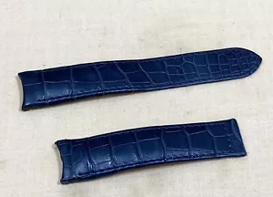 Correa de cuero de cocodrilo BAUME & MERCIER 19x18 mm para hebilla de despliegue AZUL/ - Imagen 1 de 9