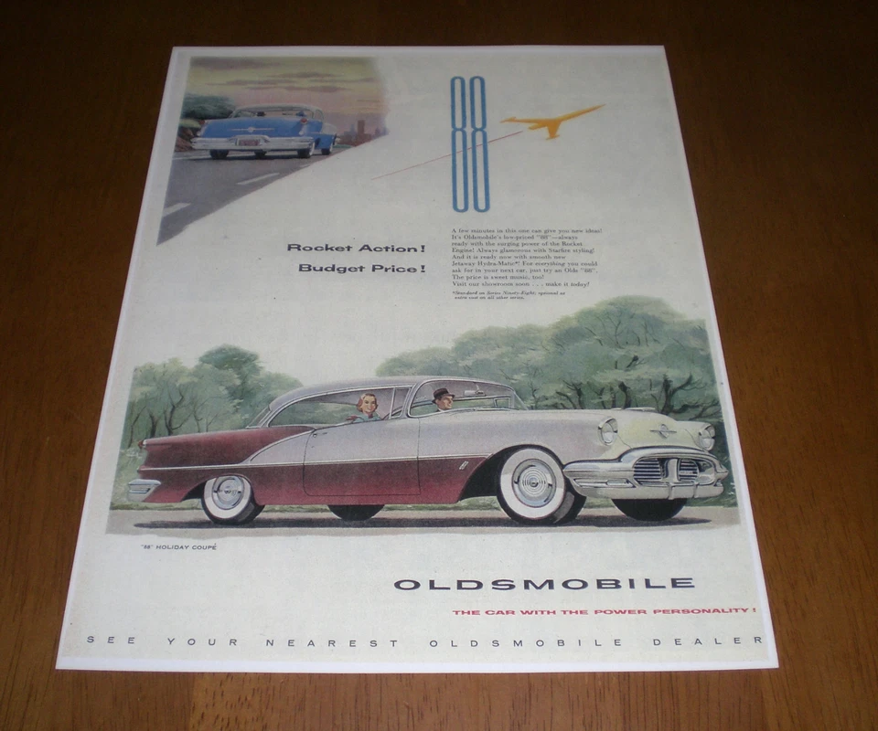 1950's OLDSMOBILE EIGHTY-EIGHT 88 COLOR AD PRINT   - Image 1 of 1