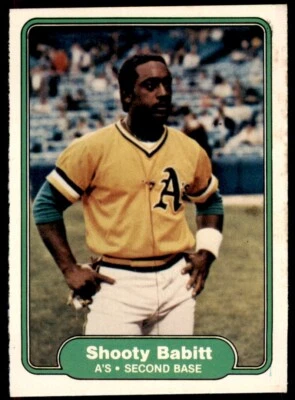 1982 Fleer Shooty Babitt Rookie . Oakland Athletics #86 - Image 1 of 2