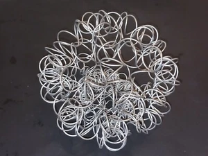 Silver METAL WIRE Decorative 8” Diameter Tabletop BALL SCULPTURED CENTERPIECE - Picture 1 of 10