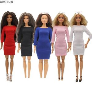 Fashion Doll Dress For Barbie Doll Office Lady Casual Party Gown For 1/6 Dolls