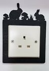 wooden light switch surround, bespoke gifts, home decor, rabbits