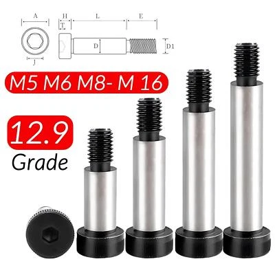 GOOBETTER Shoulder Screws Allen Bolt Thread Socket Head High Tensile 12.9 M5 M6- M16 Steel