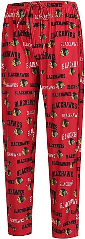 Chicago Blackhawks Mens NHL Red Fairway Pajama Lounge Pants Cover