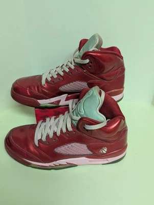 Niñas Nike Air Jordan 5 Retro Día de San Valentín ROJO Uva Rojo Fuego ROSA 6Y Mujeres 7.5 Foto 1 de 4