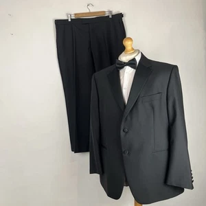 Traje de Cena Esmoquin Marks and Spencer 2 Piezas Hombre Negro 46S Chaqueta 40W 29L - Imagen 1 de 24