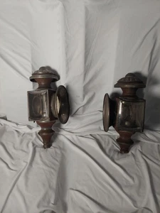 Antike runde abgeschrägte Glas Fahrwagen Laterne Buggy Lampe, Kutschenleuchte. - Bild 1 von 16