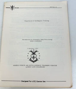 Department of Intelligence Training Intro to Automatic Data Processing 1973 Book - Picture 1 of 4