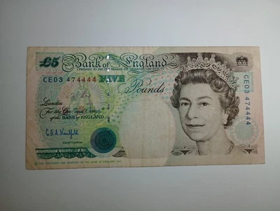 Inglaterra/Gran Bretaña 5 libras 1990 selección circulada #362 reina Isabel II Foto 1 de 2