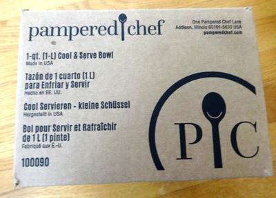 NEW PAMPERED CHEF 1Qt (1L) COOL & SERVE BOWL # 100090 SEALED KEEPS COOL 4-6 HRS - Image 1 of 4