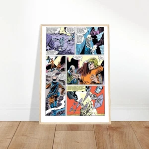 Póster enmarcado con panel de cómics de acción vintage - escena de batalla de ciencia ficción retro - Imagen 1 de 9