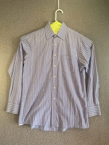Michael Kors Mens Dress Shirt Blue Striped 16 34/35  Business Casual - Picture 1 of 6