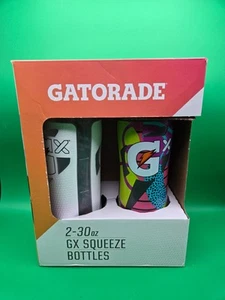 Gatorade GX Squeeze Wasserflaschen 30 Unzen, weiß, lila, blau, grün 2er Pack - Bild 1 von 4