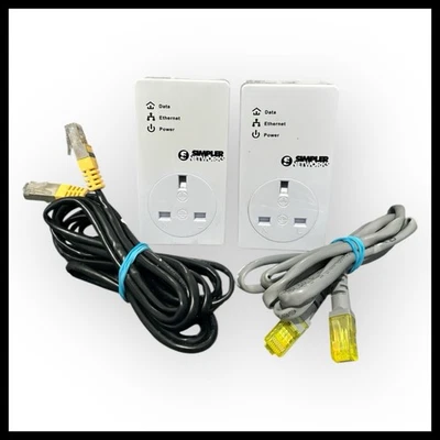 2 x BT Simpler Networks PLC Mini Passthrough Powerline Adapters + 2 x Ethernet! - Image 1 of 4