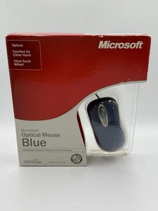 Microsoft Optical Mouse Blue K81-00004 USB PS/2 Windows Mac NIB - Picture 1 of 3