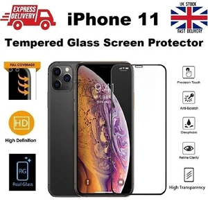 3D Rounded Shatter Proof REAL Tempered Glass Screen Protector for iPhone 11 - Picture 1 of 12