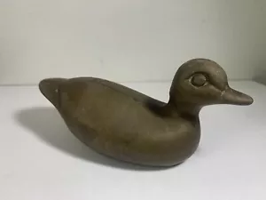 Vintage Messing Ente Oma Kern Briefbeschwerer Rustikal Metall Natur Dekor Hütte Kern - Bild 1 von 9
