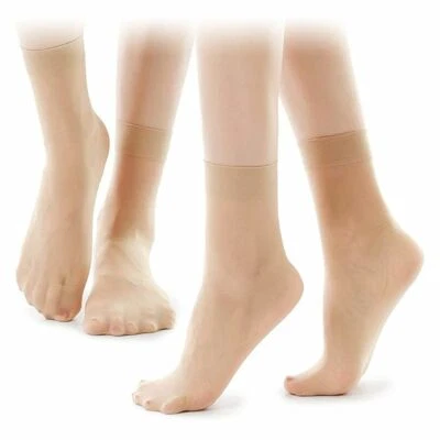 5/10/20 pares de calcetines cortos de seda elásticos de nailon de tobillo corto transparentes para mujer Foto 1 de 4