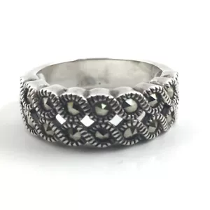 Vintage Marcasite Sterling Silver Ring by Judith Jack Size 6.75 - Picture 1 of 9