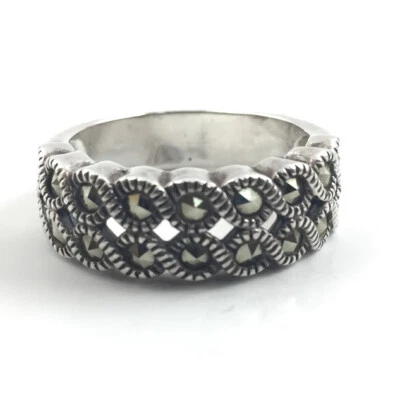 Anillo de plata de ley vintage Judith Jack marcasita talla 6,75 Foto 1 de 4