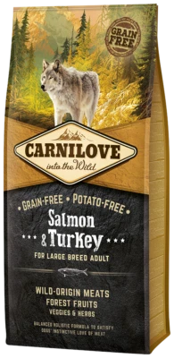Carnilove Large Breed Adult Dog Food 12KG - Salmon & Turkey - Grain free - Image 1 of 3