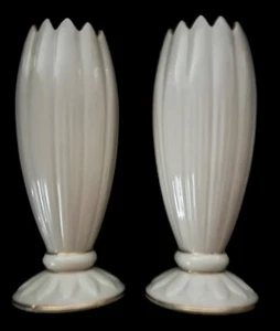 Paar Lenox 9" Gothic Collection geschlossene Blütenvasen mit 24K Goldrand - Bild 1 von 5