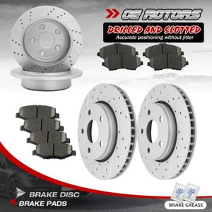 Front & Rear Rotors + Ceramic Brake Pads for Fit 2007- 2017 Jeep Wrangler - Foto 1 di 8