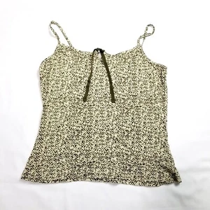 sandwich Women's M Sage Green Beige Dotted Blouse Singlet Cami Top Adjustable - Picture 1 of 8