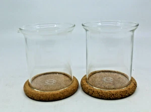 Bodum Bistro Clear Glass Sugar Bowl and Creamer Set Cork Coasters Denmark (G) - Picture 1 of 12
