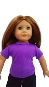 Camiseta púrpura para muñecas American Girl 18 pulgadas muñeca ropa manga corta - Imagen 1 de 3